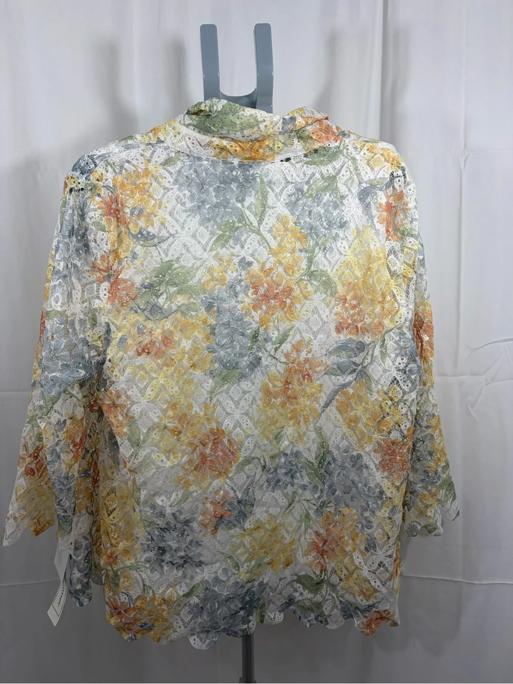 NWT Alfred Dunner Women's Size 1X Lace Floral Open-Front Jacket